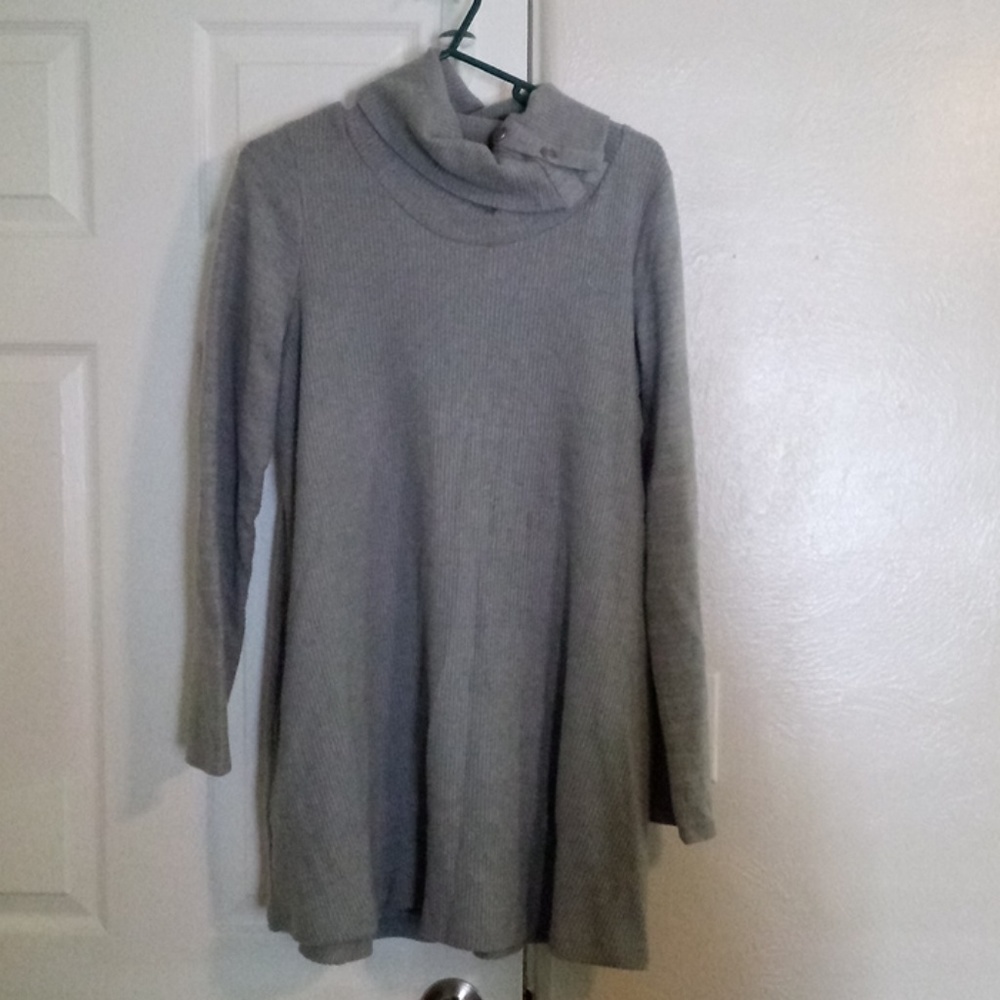 Grey cowl neck sweater tunic